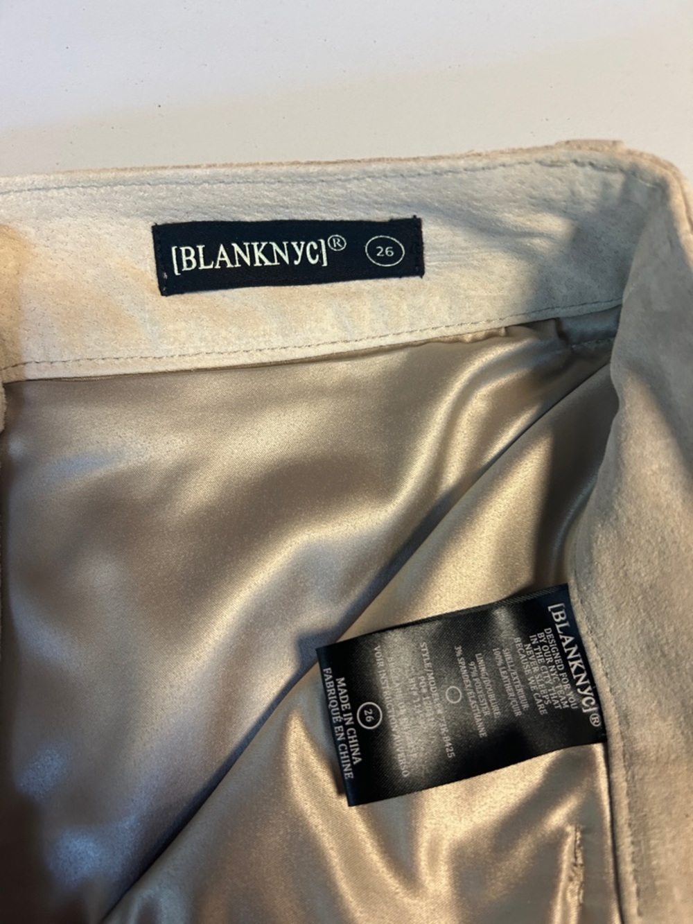 Blank NYC Light Beige Suede Fringe Shorts - Picture 2 of 5